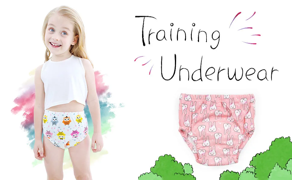 Toddler Potty Training Pants 4 Pack,Cotton Training Underwear Size 2T,3T,4T,Waterproof Underwear for Kids Pink 4T - girls training underwear water proof for 5 years