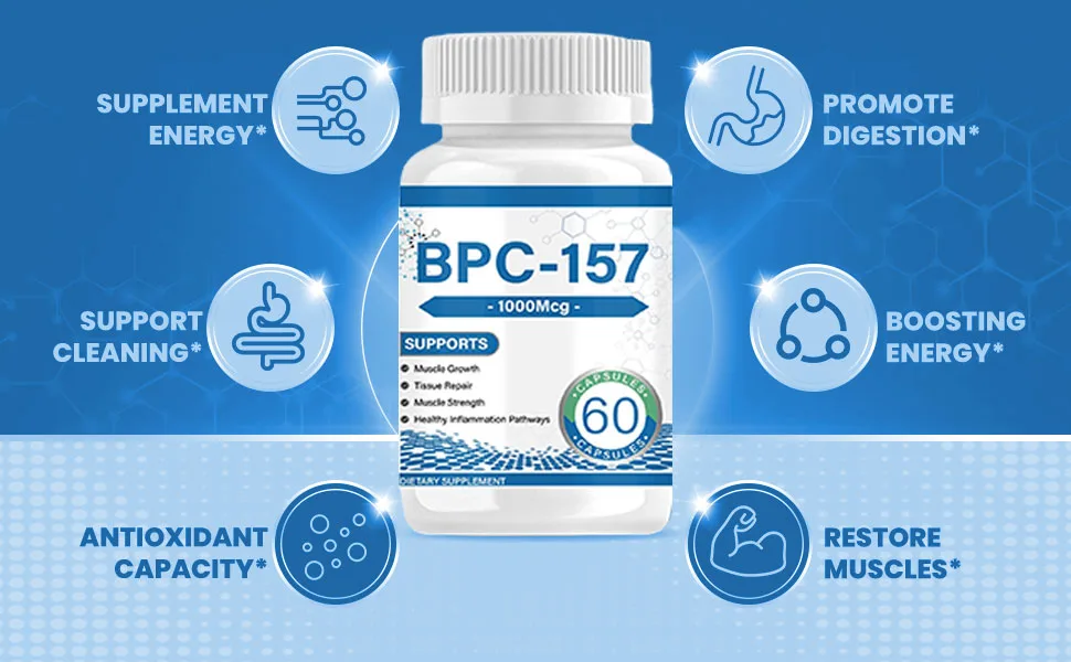 Hanachi BPC 157 Peptide High Potency BPC 157 New Protective Compound for Muscle & Workout Recovery for Faster Recovery and Gut Healing 60 Capsules - Pack Of 2