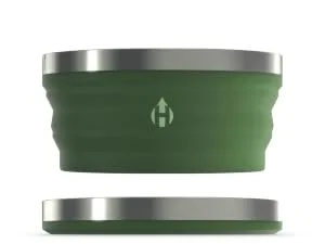 HYDAWAY Collapsible Bowl | Portable, Packable Dish for Camping, Hiking, Backpacking, Campervans, Travel, Kids and Pets | 1-Quart Capacity (Fern Green) - HYDAWAY Collapsible Bowl 1 Quart