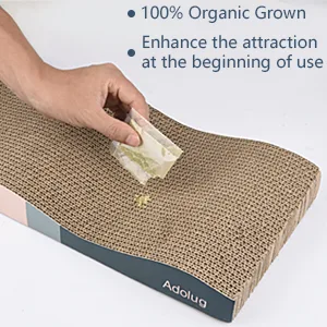 Adolug Cat Scratch Pad, Cat Scratcher Cardboard with Premium Reversible Scratch Textures Design, Corrugated and Zero Odor Cat Scratcher with Catinp and Mini Toy 3PCS - product information 7