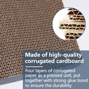 Adolug Cat Scratch Pad, Cat Scratcher Cardboard with Premium Reversible Scratch Textures Design, Corrugated and Zero Odor Cat Scratcher with Catinp and Mini Toy 3PCS - product information 9