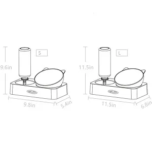 Marchul Gravity Water and Food Bowls Cat, Cat Dog Tilted Water and Food Bowl Set - size