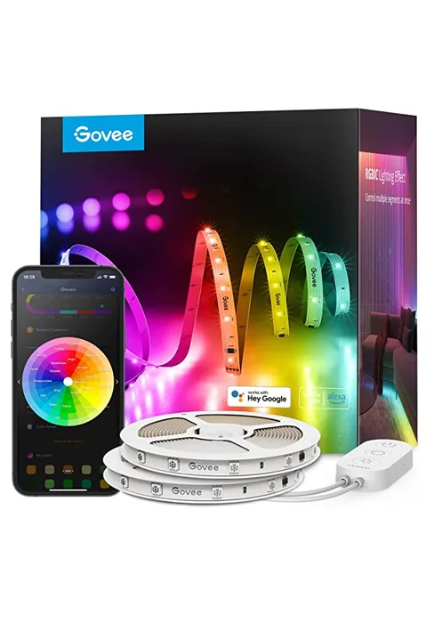 Govee RGBIC LED Strip Lights Smart LED Lights for Bedroom - Size 16.4ft - White - H618F