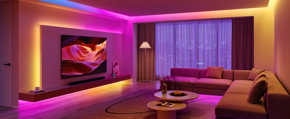 Govee RGBIC LED Strip Lights Smart LED Lights for Bedroom - Size 16.4ft - White - H618X Scene Modes