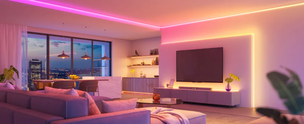 Govee RGBIC LED Strip Lights Smart LED Lights for Bedroom - Size 16.4ft - White - H61E5