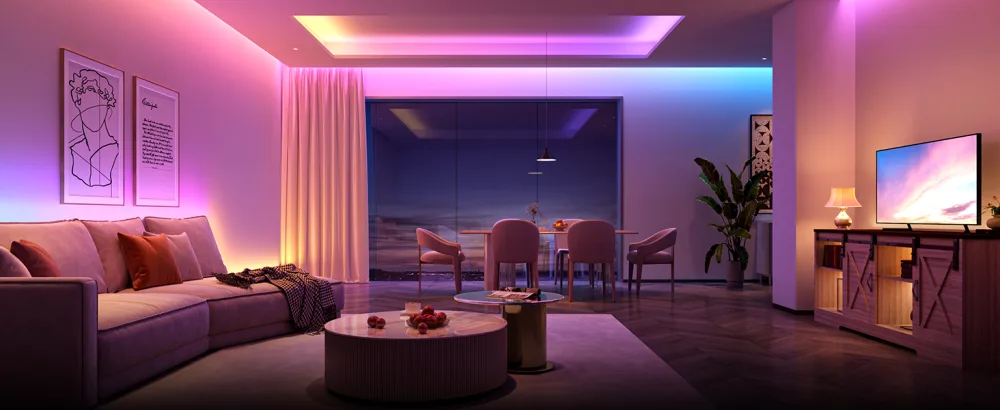 Govee RGBIC LED Strip Lights Smart LED Lights for Bedroom - Size 16.4ft - White - H61FX