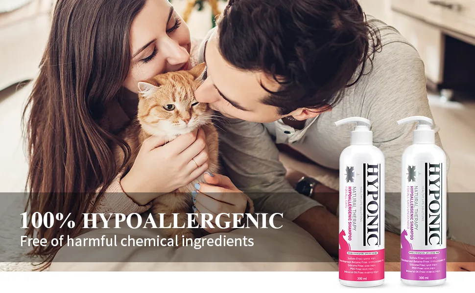 HYPONIC Hypoallergenic Premium Shampoo for All Cats ( Scented / Unscented ) - Cat Shampoo for Dry Skin, Dandruff, Allergy Unscented (10.14 oz) - product information 9