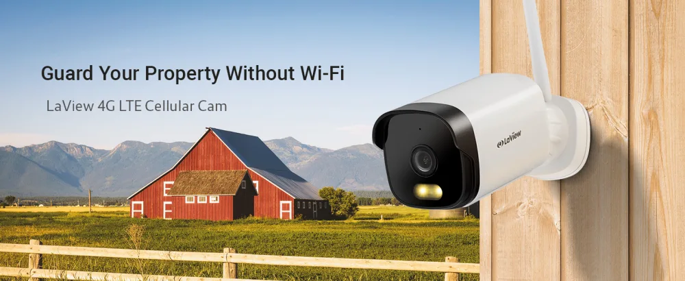 LaView 4G LTE Outdoor Security Camera - White - 4MP 1PK - Cellular Security camera
