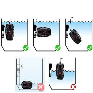 Aquarium Heater 100W 200W Fish Tank Submersible Heater Turtle Heat Rod with Temperature Display External Temperature Controller for Betta Frogs Newts Turtles 200W with LED Display - product information 3