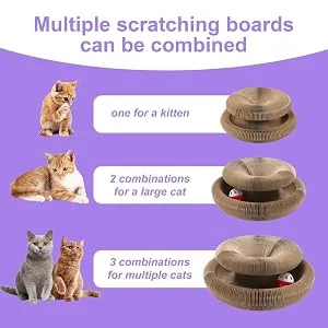 PetHse Magic Organ Cat Scratching Board, Interactive Scratch Pad Cat Toy with Toy Bell Ball - combined2