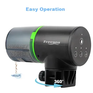 FREESEA Aquarium Automatic Fish Feeder: Vacation Timer Feeder for Fish Tank Electric Adjustable Auto Fish Food Dispenser 0.05 Gal & Two Fixed Methods - feed