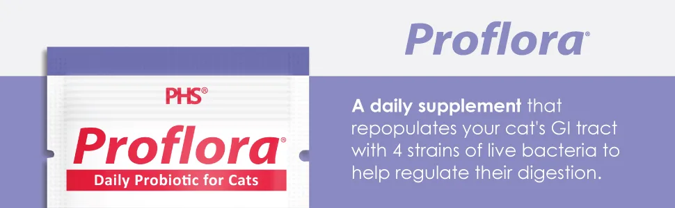 Proflora Probiotic for Cats - Healthy Digestion - Boost Immune System - Normal Bowel Function - Skin and Coat Health - Supplement for GI Tract - 30 Servings - Proflora Daily Probiotic for Cats
