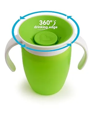 Munchkin Miracle 360 Trainer Cup, Green/Blue, 7 Oz, 2-pack Blue/Green - miracle cup