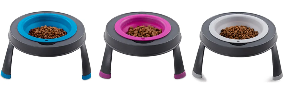 Dexas Popware for Pets Single Elevated Pet Feeder Small/1.5 Cup Capacity Fuchsia - Pet feeder,pet dish, pet bowl, dog feeder, elevated dog bowl, collapsible dog bowl, dog bowl