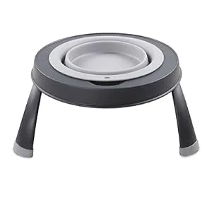 Dexas Popware for Pets Single Elevated Pet Feeder Small/1.5 Cup Capacity Fuchsia - Pet feeder,pet dish, pet bowl, dog feeder, elevated dog bowl, collapsible dog bowl, dog bowl