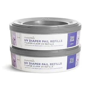 Munchkin UV Diaper Pail Refill Rings, 544 Count, 2 Pack (272 Count Each) - UV Ring