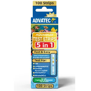 Ammonia Aquarium Test Strips - for Fresh/Salt Water Aquariums, Lab Grade, for Professional Or Home Use - Fast & Accurate Results! (100 Count) - 5 in 1