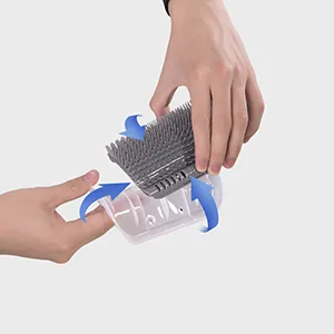 IMISNO Cat Self Groomer with Catnip Pouch,Cats Corner Massage Comb Grooming Brush Tool for Kitten Puppy 2 Black/2 Grey - To remove brush