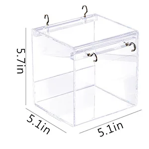 Tfwadmx Bird Bathtub for Cage Parrot Bath Shower Box Bowl No-Leakage Design with Hooks for Small Bird Parrot Myna Budgie Lovebird - bird bath for cage