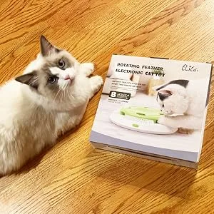PettomInteractive Cat Toy Butterfly Funny Exercise Electric Flutter Rotating Kitten Toys Pop N Play Replacement Feathers L Green - Cat Toys