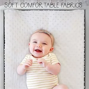 The Peanutshell Plush Minky Changing Pad Covers for Baby Girls | 2 Pack Set | Pink and White - Change Pad Cover Set - Lifestyle 1