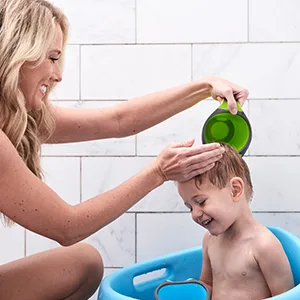 FRESH FROG Cascada Rinse Cup | Tear-Free Waterfall Rinser | Made in USA (Blue) - Unique Design