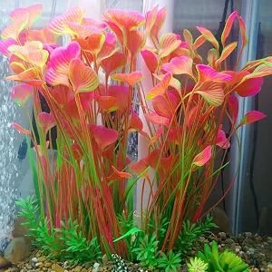 QUMY Large Aquarium Plants Artificial Plastic Fish Tank Plants Decoration Ornament for Fish A-red 15.7 Inches - product information 11