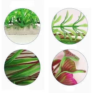 QUMY Large Aquarium Plants Artificial Plastic Fish Tank Plants Decoration Ornament for Fish A-red 15.7 Inches - product information 3