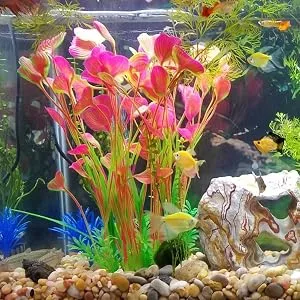 QUMY Large Aquarium Plants Artificial Plastic Fish Tank Plants Decoration Ornament for Fish A-red 15.7 Inches - product information 8