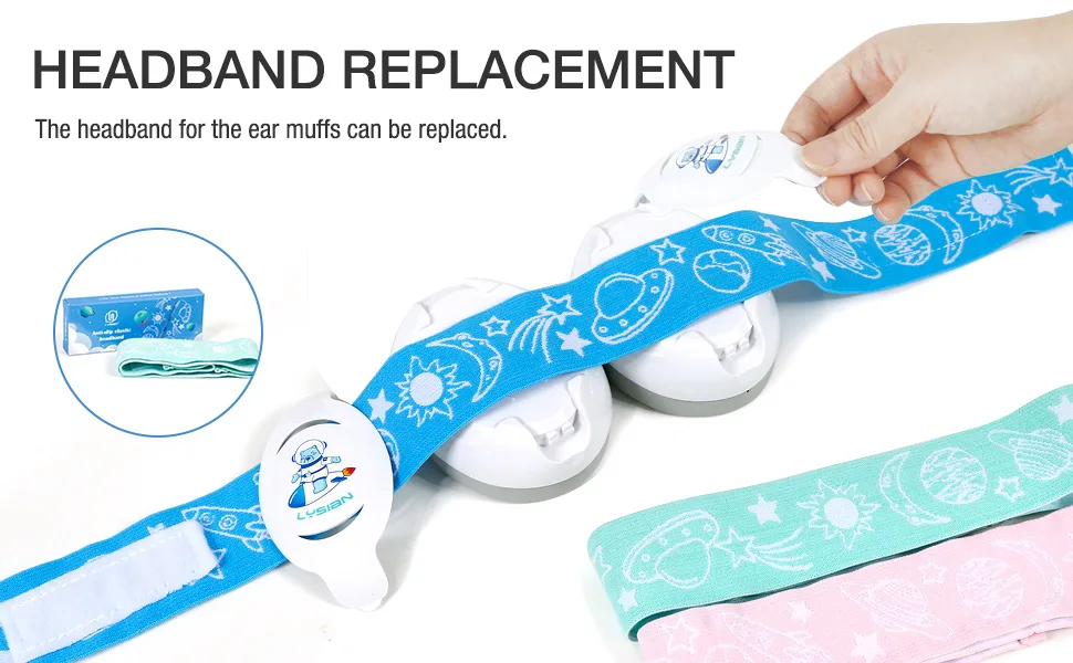 Baby Ear Muffs Noise Blocking for Infants with Elastic Headband,Hearing Protection Earmuffs for Sleep, Travel By Lysian White - earmuffs
