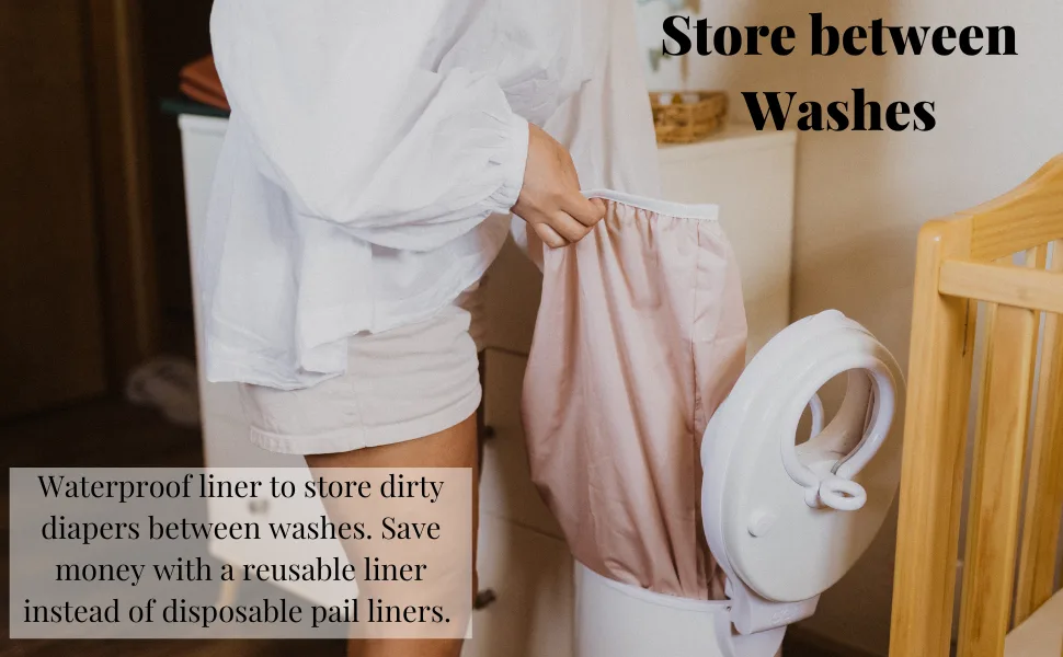 Pail Liner for Cloth Diapers - Reusable and Washable - Fits all Standard Diaper Pails, Garbage and Laundry bins Forest 2 Pack - Stores Dirty Diapers