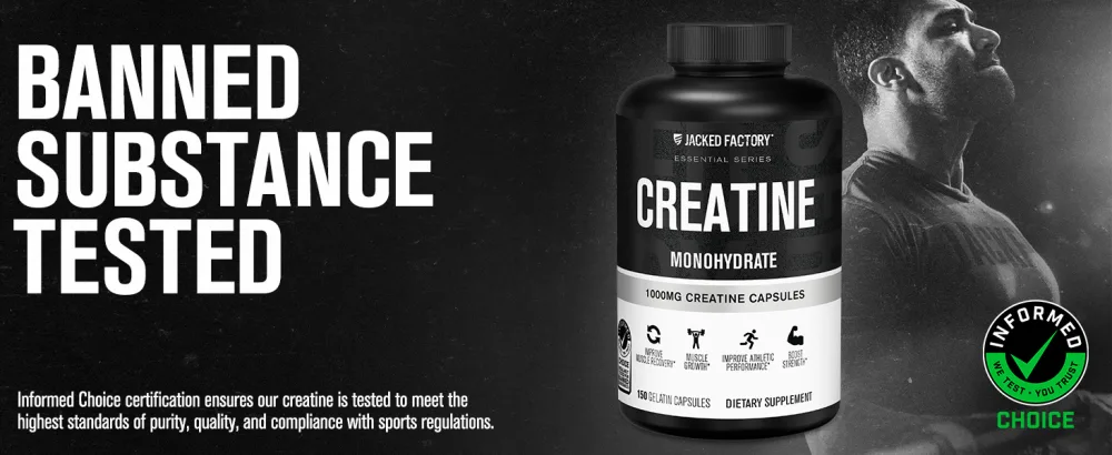 Jacked Factory Creatine Monohydrate 5000mg - 150 Capsules - creatine capsules creatine monohydrate capsules creatine monohydrate pills creatine pills for men