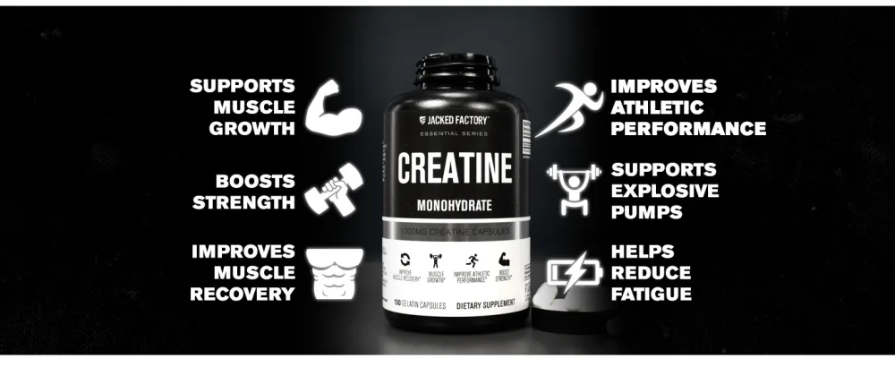 Jacked Factory Creatine Monohydrate 5000mg - 150 Capsules - creatine capsules for men creatine monohydrate pill creatine tablets creatine monohydrate pills 5g
