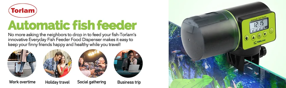 Auto Fish Feeder, Moisture-Proof Automatic Fish Feeder, Aquarium Tank Timer Feeder Vacation &Weekend 2 Fish Food Dispenser - auto fish feeder