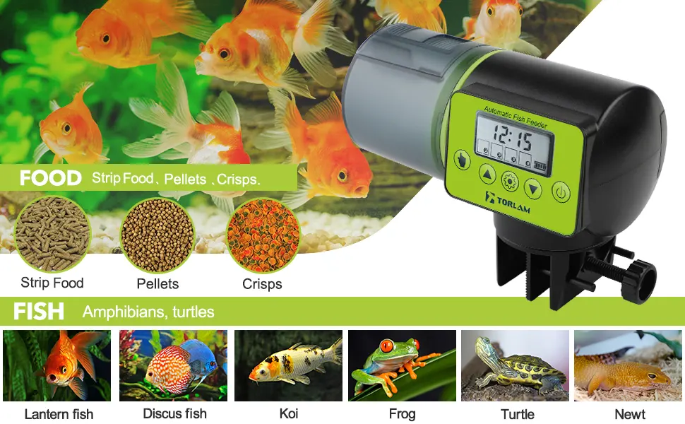 Auto Fish Feeder, Moisture-Proof Automatic Fish Feeder, Aquarium Tank Timer Feeder Vacation &Weekend 2 Fish Food Dispenser - auto fish feeder