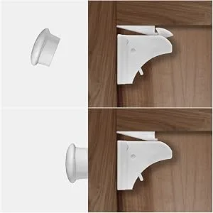 Magnetic Cabinet Locks (12 Locks + 2 Keys) with Adhesive, Easy Installation Tool - Child Proof Drawers - No Tools Or Screws Needed - Jool Baby - Magnetic cabinet Locks