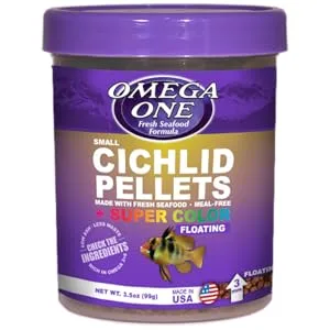 Omega One Super Color Sinking Cichlid Pellets, 2mm Small Pellets 1.01 Pound (Pack of 1) - pellets