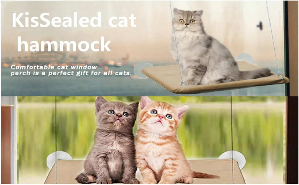 Cat Window Perch, Cat Hammock Window Seat,Sunny Seat Window Mounted Cat Bed cat Hammock Pet Save Space(Size:55x35cm) - product information 1