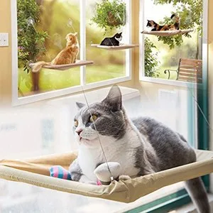 Cat Window Perch, Cat Hammock Window Seat,Sunny Seat Window Mounted Cat Bed cat Hammock Pet Save Space(Size:55x35cm) - product information 8