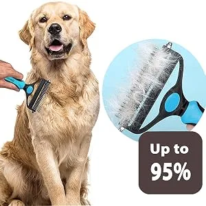 gonicc Professional Dematting Comb with 2 Sided for Dogs and Cats, 17+9 Precision Teeth, Ergonomically Designed, Dematting Undercoat Rake Comb for Dogs and Cats. - gonicc deshedding brush