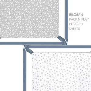 Pack n Play Fitted Sheet, Soft Jersey Cotton Portable Playard Sheets, 2 Pack Mini Crib Sheets, Unisex, Preshrunk playard/pack n play/mini crib White & Grey - playpen sheets