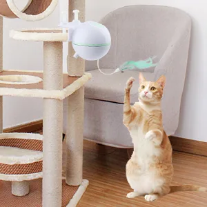 Cat Toys Interactive, 2 in 1 Automatic Cat Infrared Toy & Cats Feather Toys, for Indoor Cats Kitten Play Chase Exercise - interactive cat toys