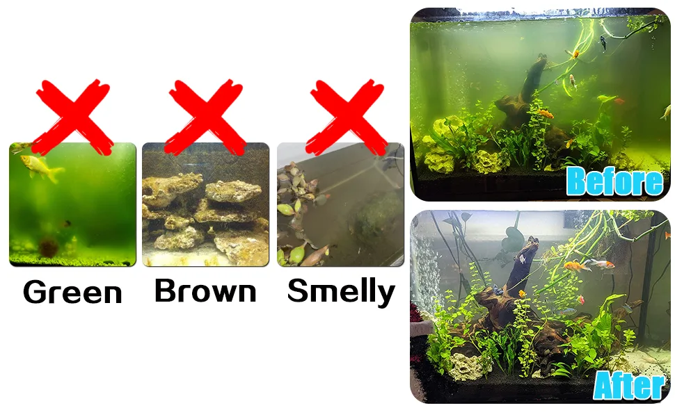 Aquarium Lamp Green Killing Machine Waterproof for Fish Tank Pond Cloudy Brown Water Clean and Clear 3W - CrystalClear