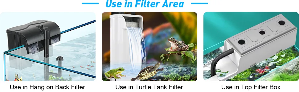 Aquarium Lamp Green Killing Machine Waterproof for Fish Tank Pond Cloudy Brown Water Clean and Clear 3W - Put in Filter Area