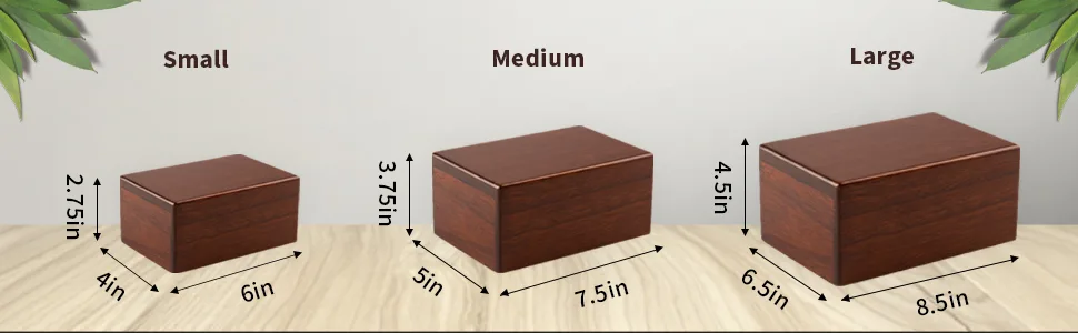 Pet Cremation Urns for Ashes, Dog Cat Urns for Ashes, Wood Urn for Pet S(0-45lbs) - size