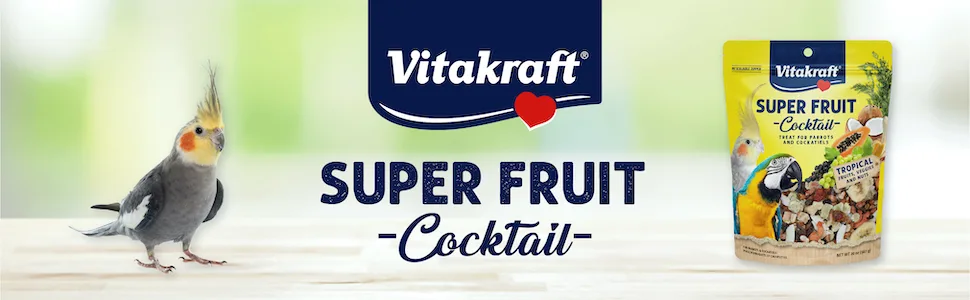 Vitakraft Fresh Super Fruit Cocktail - Tropical Parrot Fruit Blend - Parrot and Parakeet Treats - Vitakraft, super, fruit, cocktail, bird, treat, tropical, snack