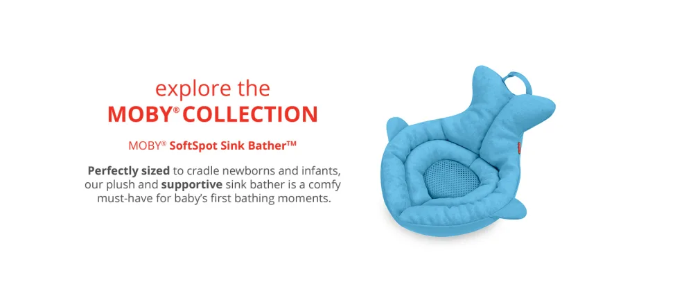 Skip Hop Baby Bath Showerhead, Moby, Blue - MOBY Softspot Bather