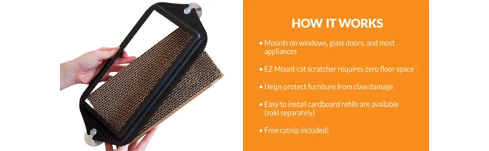 K&H PET PRODUCTS EZ Mount Window Cat Scratcher Black 5" x 10" Complete Scratcher - unspecified