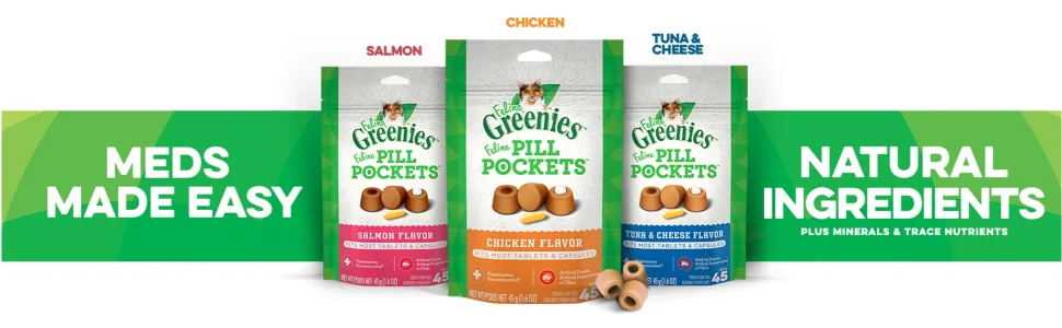 FELINE GREENIES Pill Pockets Natural Cat Treats, Chicken Flavor Chicken 3 Ounce (Pack of 1) - unspecified