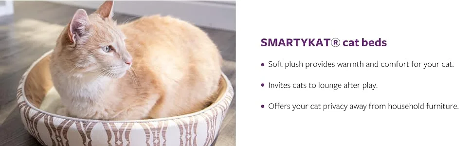 SmartyKat Pet Beds for Cats & Kittens, Machine Washable - Multiple Styles Crinkle Cloud Mat - smartykat